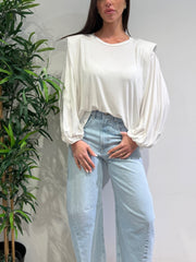Tensione In - T-Shirt over con spalline bianca