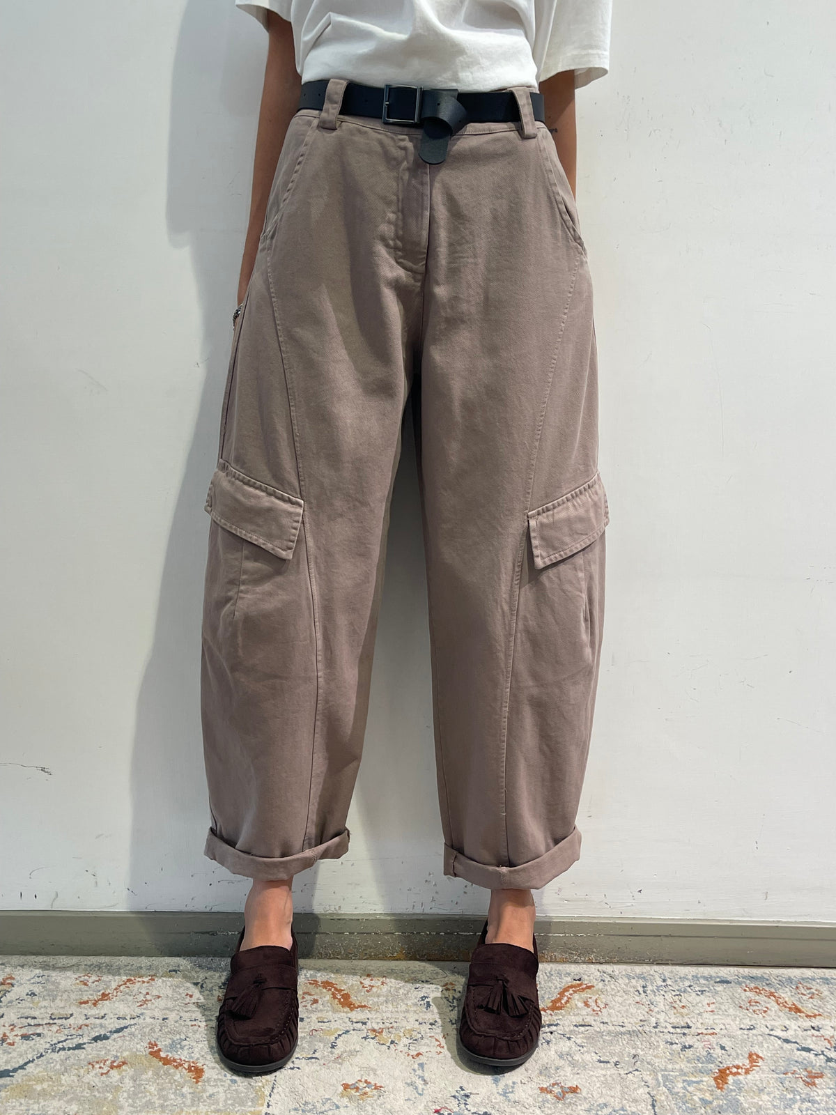 Le streghe - Pantalone cargo tortora