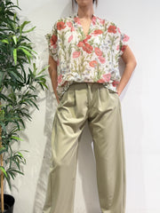 Imperial - Blusa in mussola floreale panna