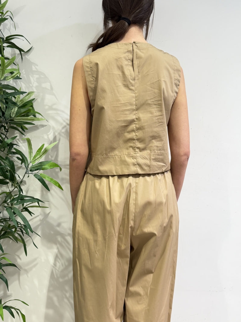 Tensione In - Top gilet cammello