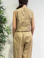 Tensione In - Top gilet cammello