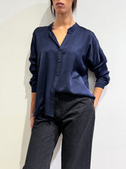Motel - Camicia in satin blu
