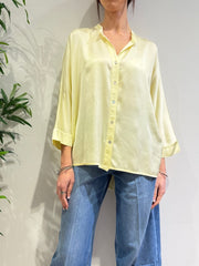Dixie - Camicia over manica tre quarti paglierino