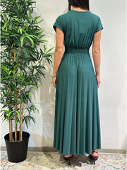Motel - Vestito a ruota con collana ottanio