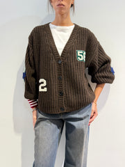 Vicolo - Cardigan con patch moro