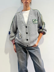 Vicolo - Cardigan con patch grigio