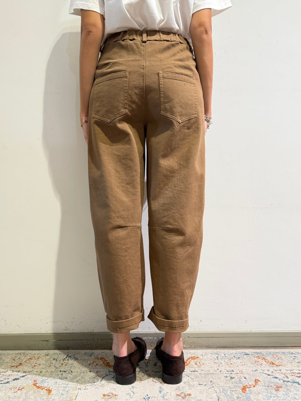 Motel - Pantalone barrel cammello