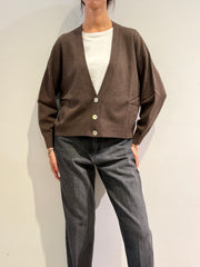 Haveone - Cardigan tre bottoni moro