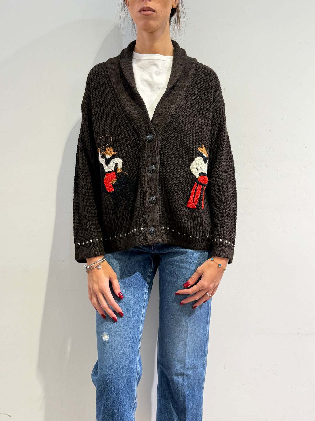 Vicolo - Cardigan cowboy moro
