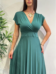 Motel - Vestito a ruota con collana ottanio
