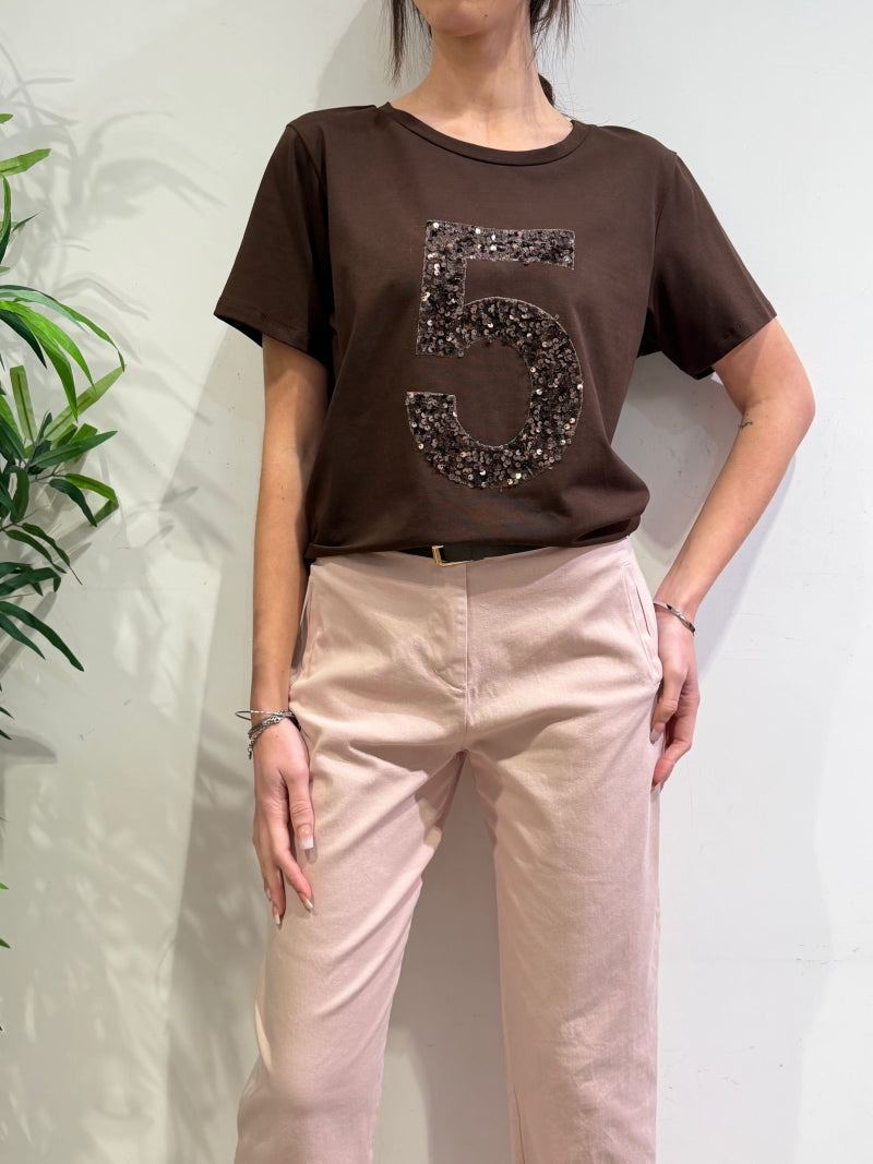 Le Streghe - T-Shirt con paillettes moro