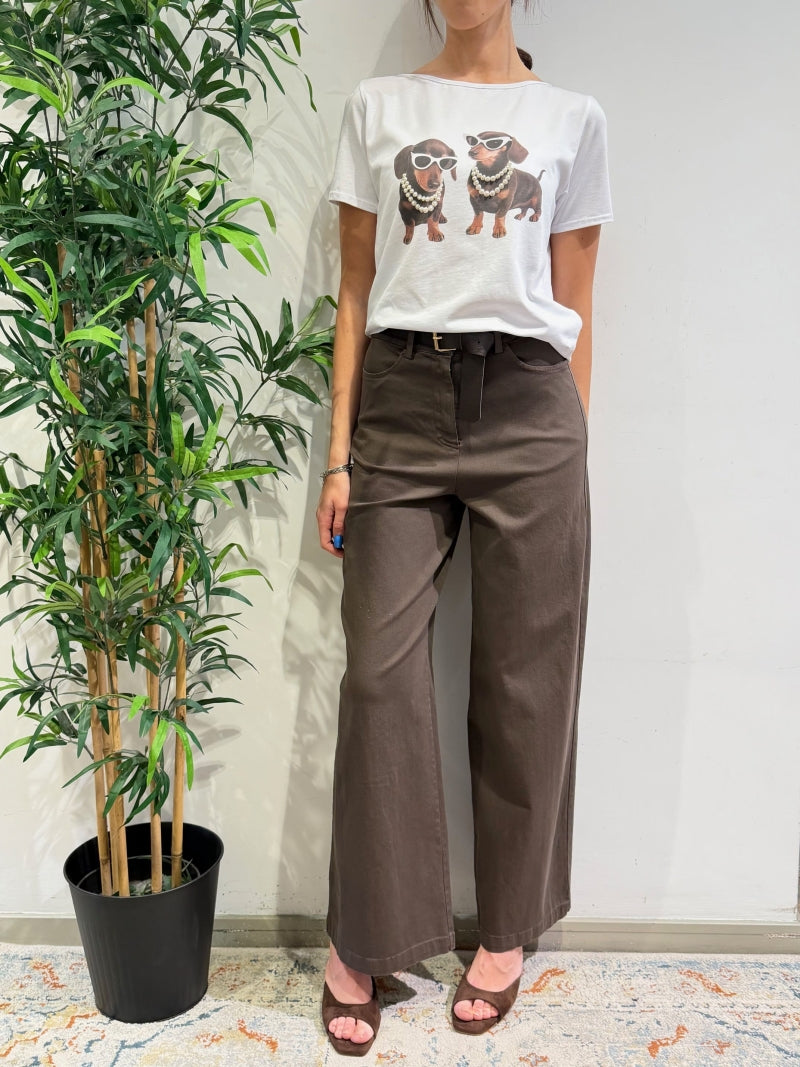 Le Streghe - T-Shirt bassotti e perle bianco
