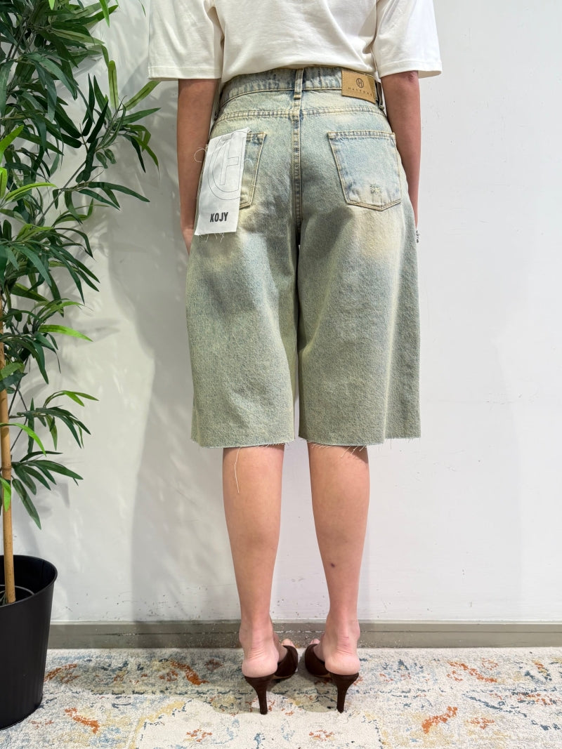 Haveone - Bermuda in jeans sabbiato