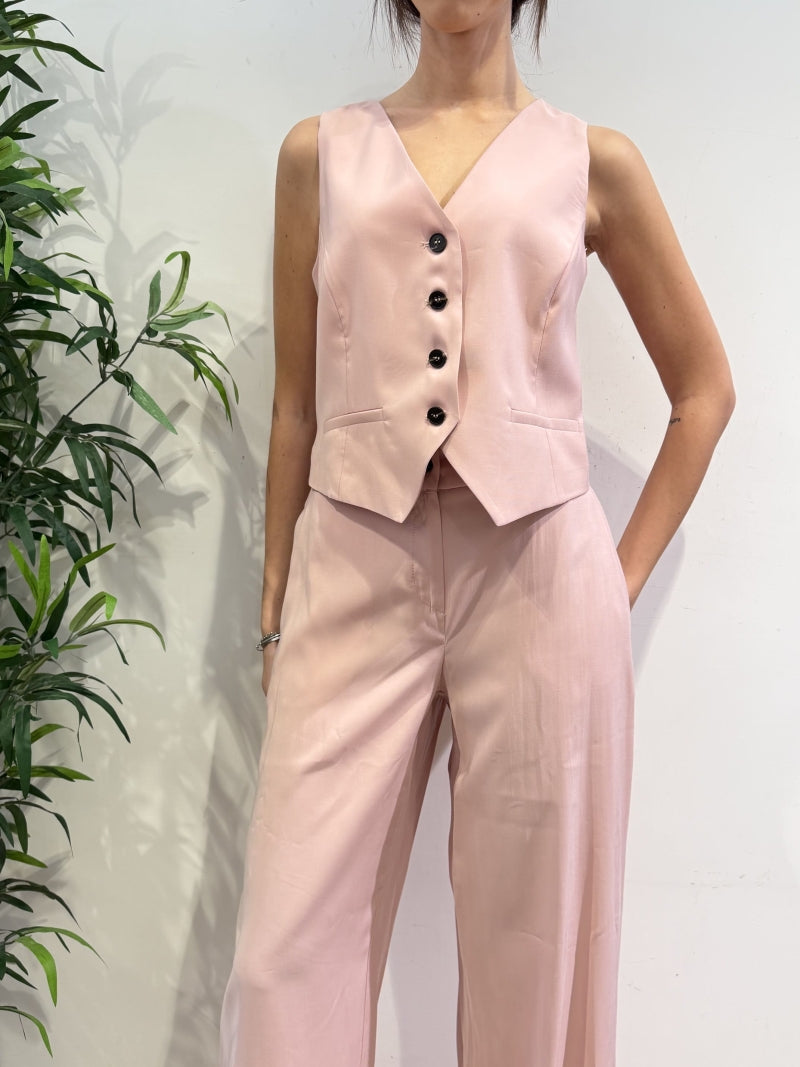 Tensione In - Completo gilet e pantalone rosa