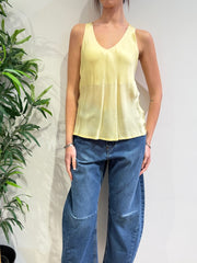 Dixie - Top scollo a V paglierino