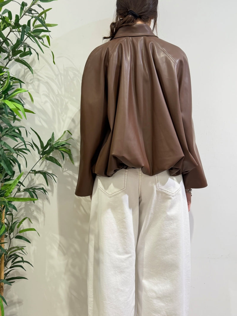 Tensione In - Bomber in ecopelle moro
