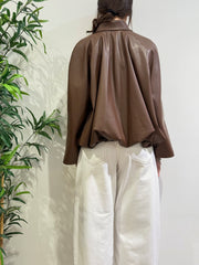 Tensione In - Bomber in ecopelle moro