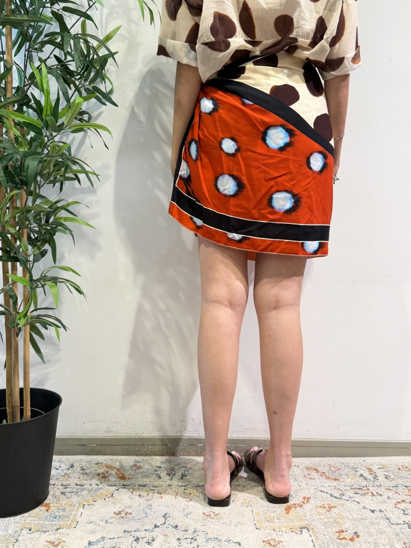Tensione In - Gonna corta pareo beige e moro