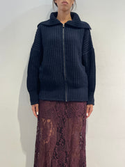 Kontatto - Cardigan con cerniera blu