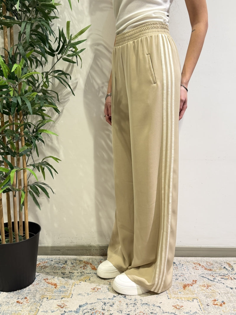 Tensione In - Pantalone wide leg bande laterali beige