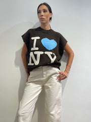Motel - Gilet con cuore - moro