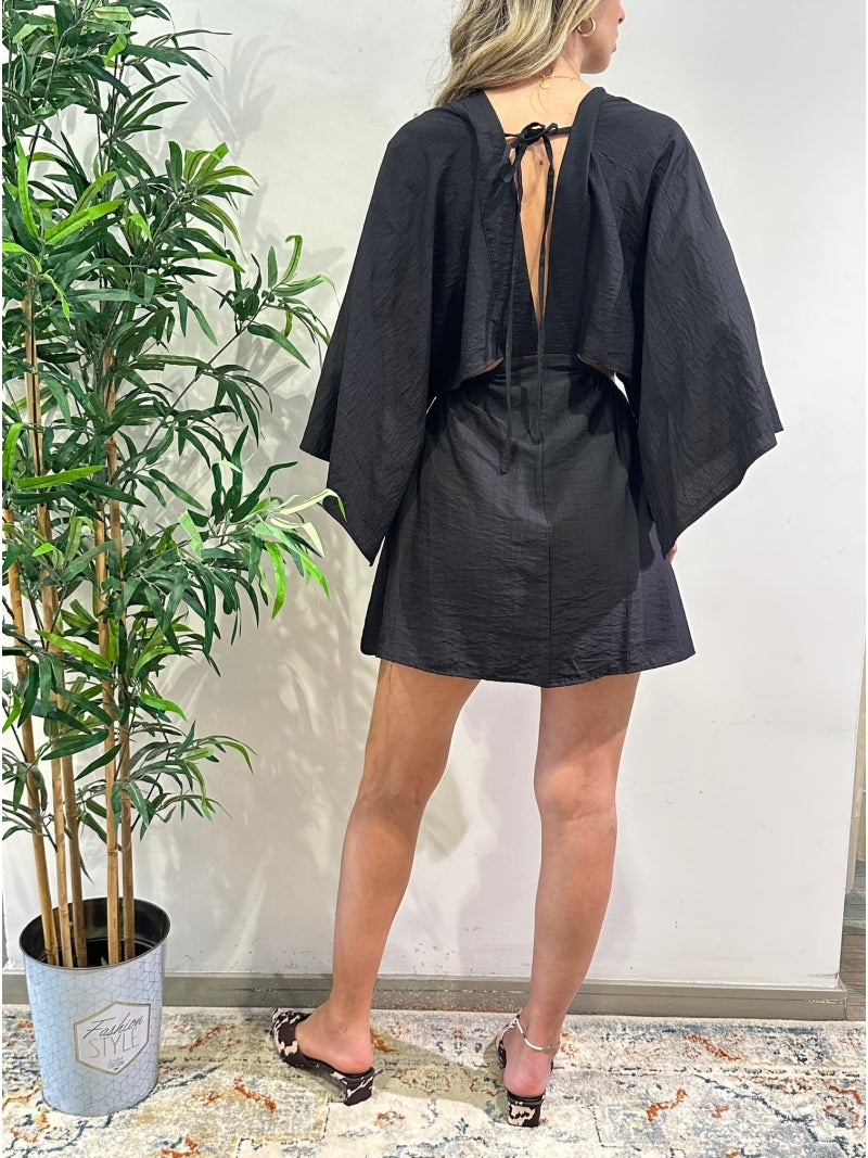 Haveone - Vestito farfalla cut out nero