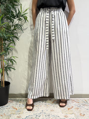 Tensione In - Pantalone palazzo righe bianco e nero
