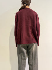Vicolo - Maglia over girocollo bordeaux