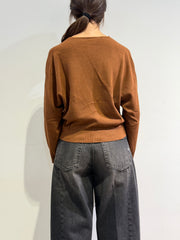Vicolo - Cardigan bottoni gioiello marrone