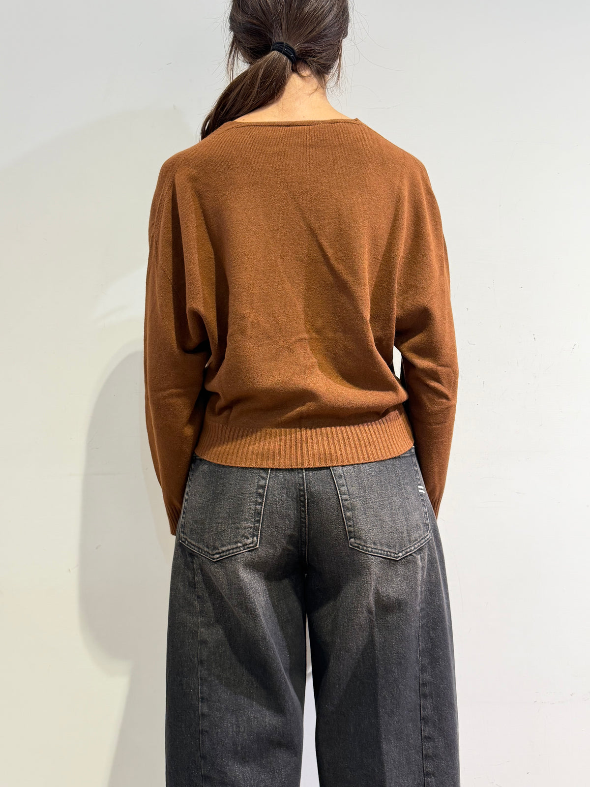 Vicolo - Cardigan bottoni gioiello marrone