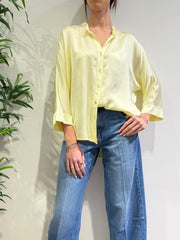 Dixie - Camicia over manica tre quarti paglierino