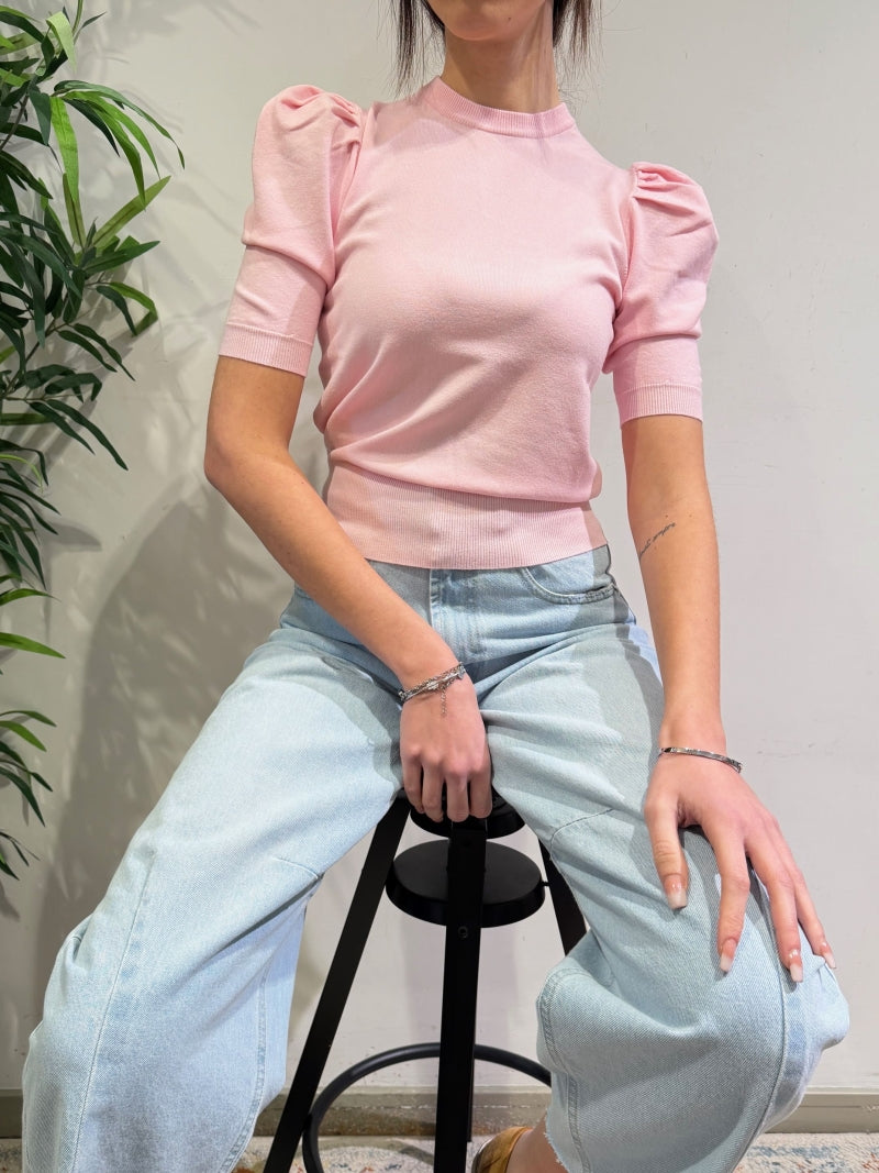 Haveone - Maglia manica a sbuffo rosa