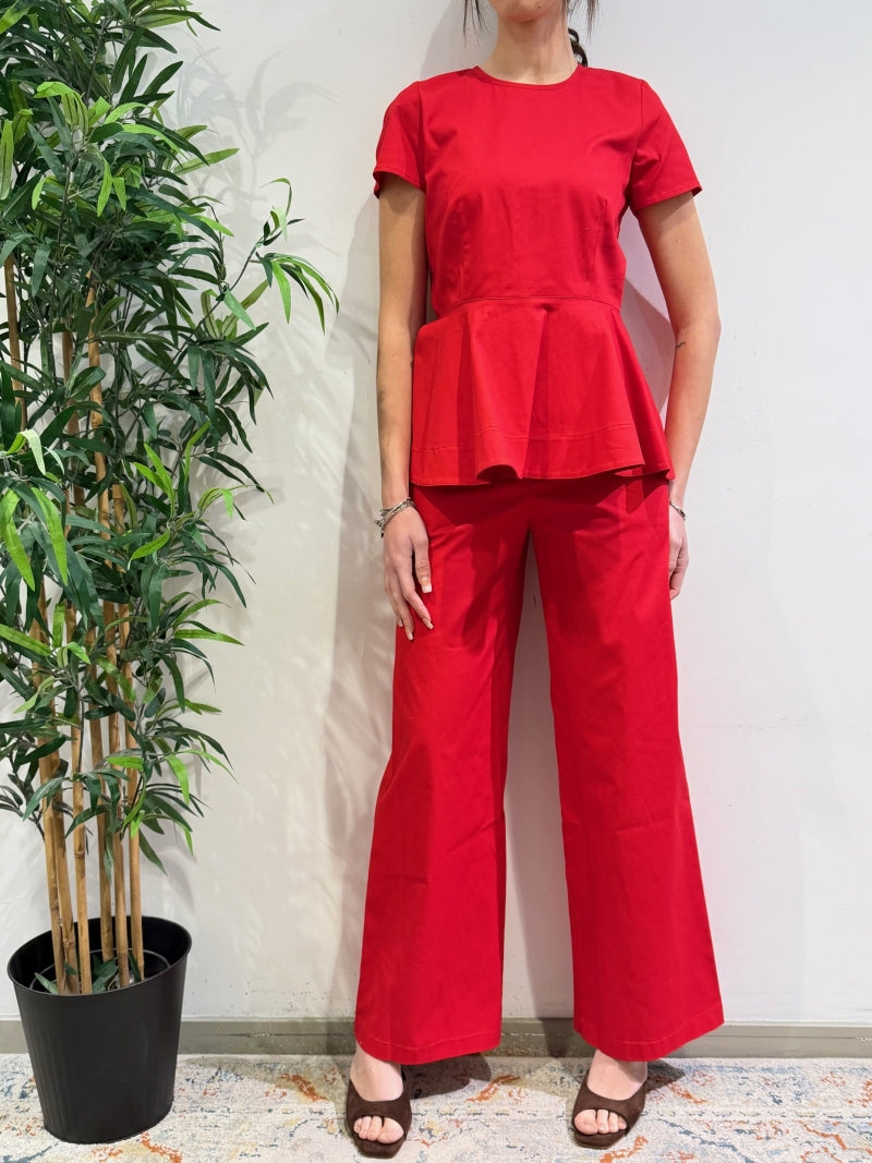 Tensione In - Pantalone wide leg rosso