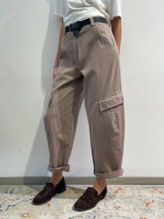 Le streghe - Pantalone cargo tortora