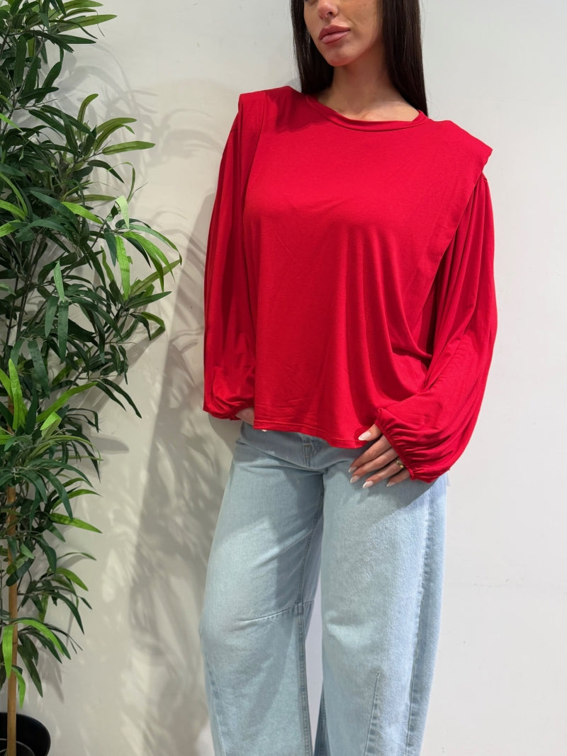 Tensione In - T-Shirt over con spalline rossa