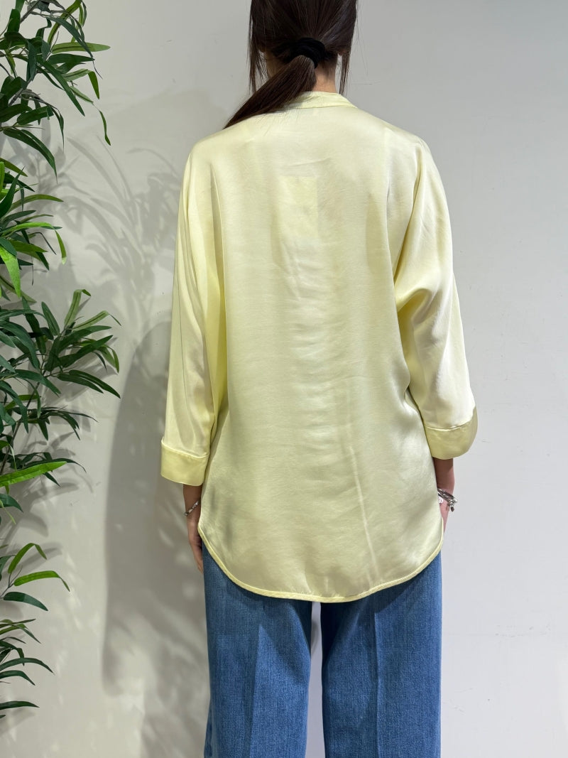 Dixie - Camicia over manica tre quarti paglierino