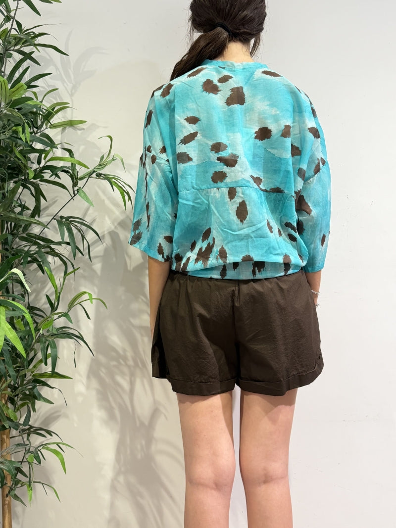 Tensione In - Camicia in mussola fantasia acqua e moro