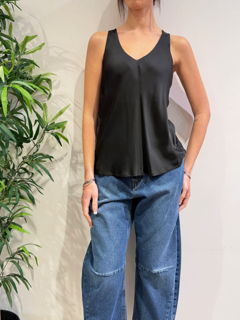 Dixie - Top scollo a V nero