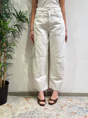 Tensione In - Jeans barrel western bianco