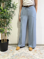 Motel - Pantalone con elastico dietro celeste