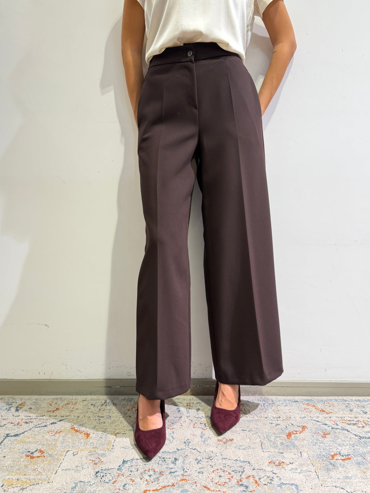 Motel - Pantalone gamba dritta moro