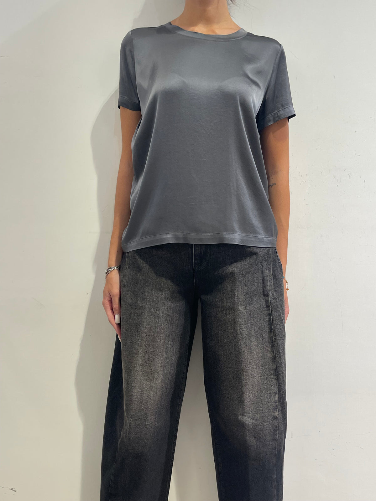 Vicolo - T-shirt satin grigio