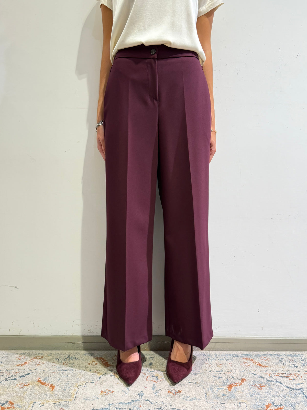 Motel - Pantalone gamba dritta bordeaux