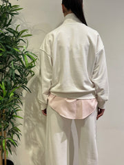 Tensione In - Felpa con zip panna