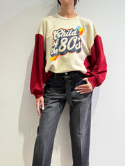 Haveone - Felpa stampa 80’s panna