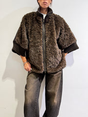 Souvenir - Bomber in ecopelliccia moro