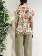 Imperial - Blusa in mussola floreale panna