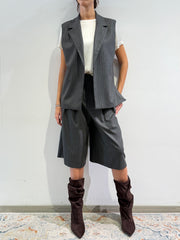 Tensione In - Gilet gessato grigio