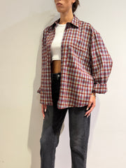 Haveone - Camicia over check bordeaux e celeste