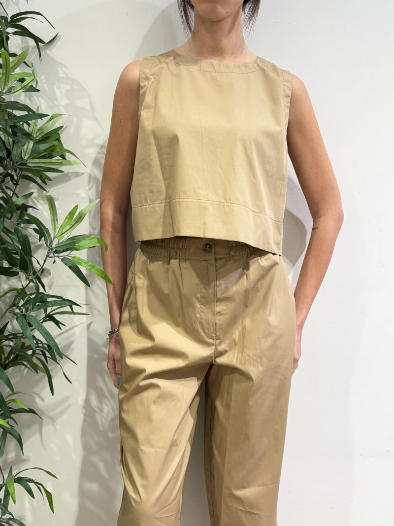 Tensione In - Top gilet cammello
